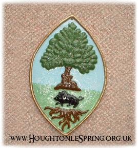 Joan Lambton's clay version of the Gilpin crest