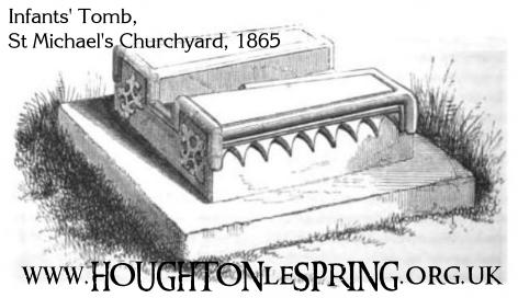The Infants' Tomb in the churchyard of St Michael & All Angels, Houghton-le-Spring, circa 1865