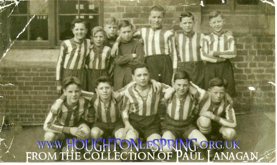 A footie team at Newbottle School in August 1945. This was one of the first school football teams to be formed in the Houghton area after the War. 