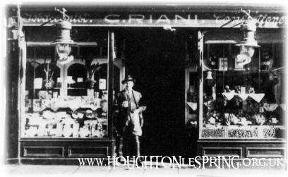 Colombo Riani outside the Gaity Temperance Bar, around 1920