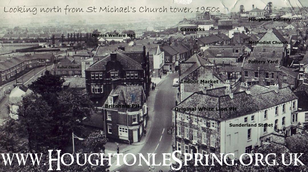 Looking north from St Michael's Church tower, 1950s