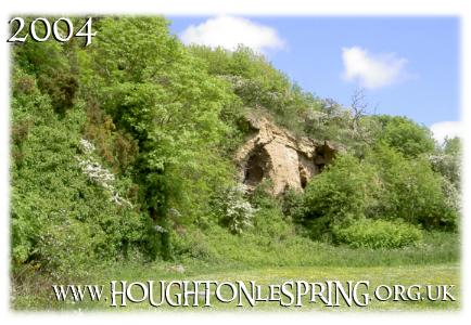 The rockface at Houghton Hillside Cemetery, 2004