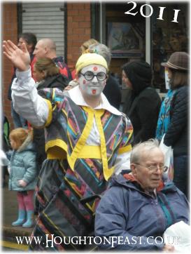 Billy Purvis pushing Feast Chairman, John Mawston, during the Houghton Feast 2011 Carnival Parade