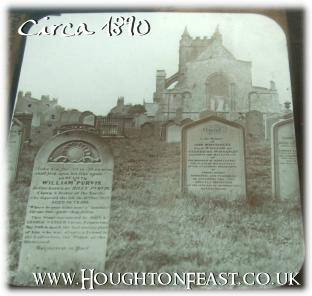 The grave of Billy Purvis at St Hilda's Church, Hartlepool Headland, around 1890