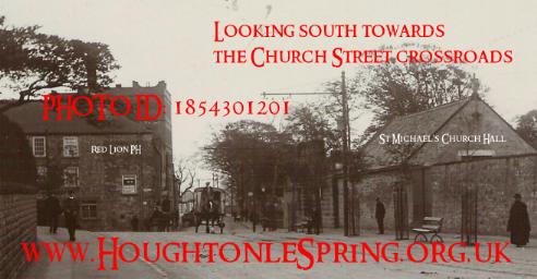 The Church St crossroads, and St Michael's Church Hall (right), 1910