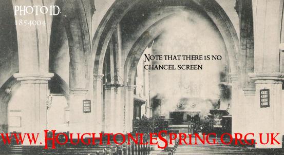 A very rare interior view of St Michael's Church, Houghton, in around 1895