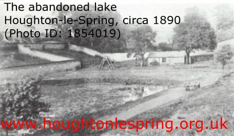 The abandoned boating lake in Houghton-le-Spring, circa 1890