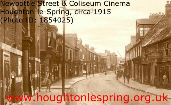 The Coliseum Theatre (extreme left) on Newbottle Street with tram lines passing in front of it