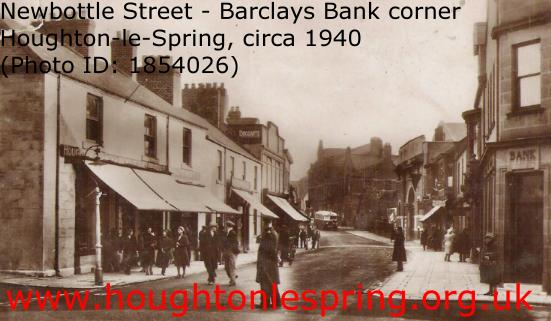 Newbottle Street in the 1940s. The Bank can be seen on the corner (right)