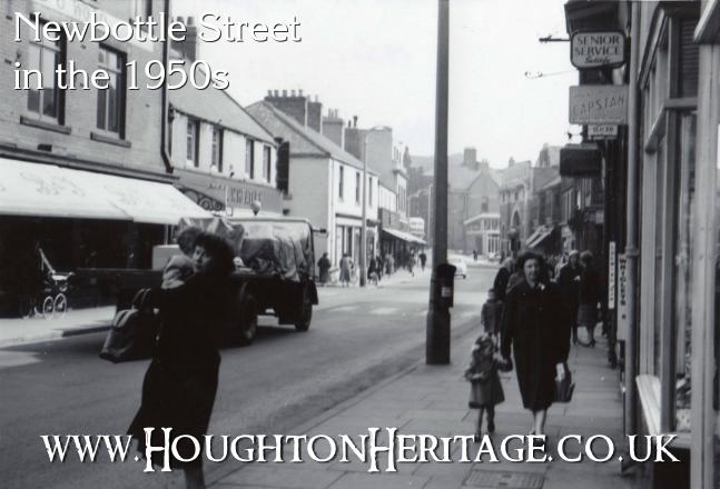 Shoppers on Newbottle Street in the 1950s