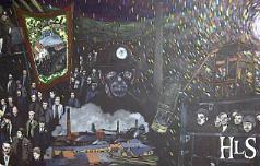 Houghton Colliery painting as found in the Wild Boar pub, Houghton-le-Spring, as painted by Nikki Jones